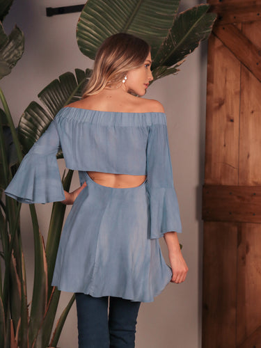 Off The Shoulders Hi-Lo Hem Top